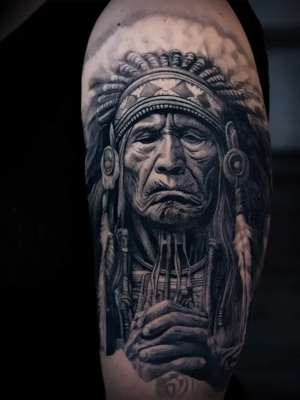 Indian chief tattoo