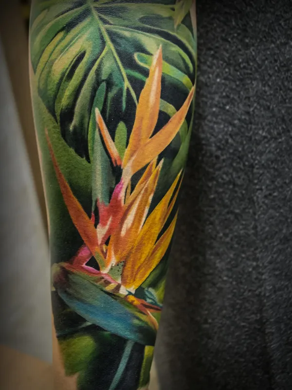 Вird of paradise flower tattoo